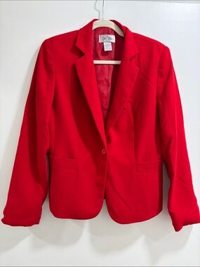 bill blass Vibrant Red Single-Button Blazer